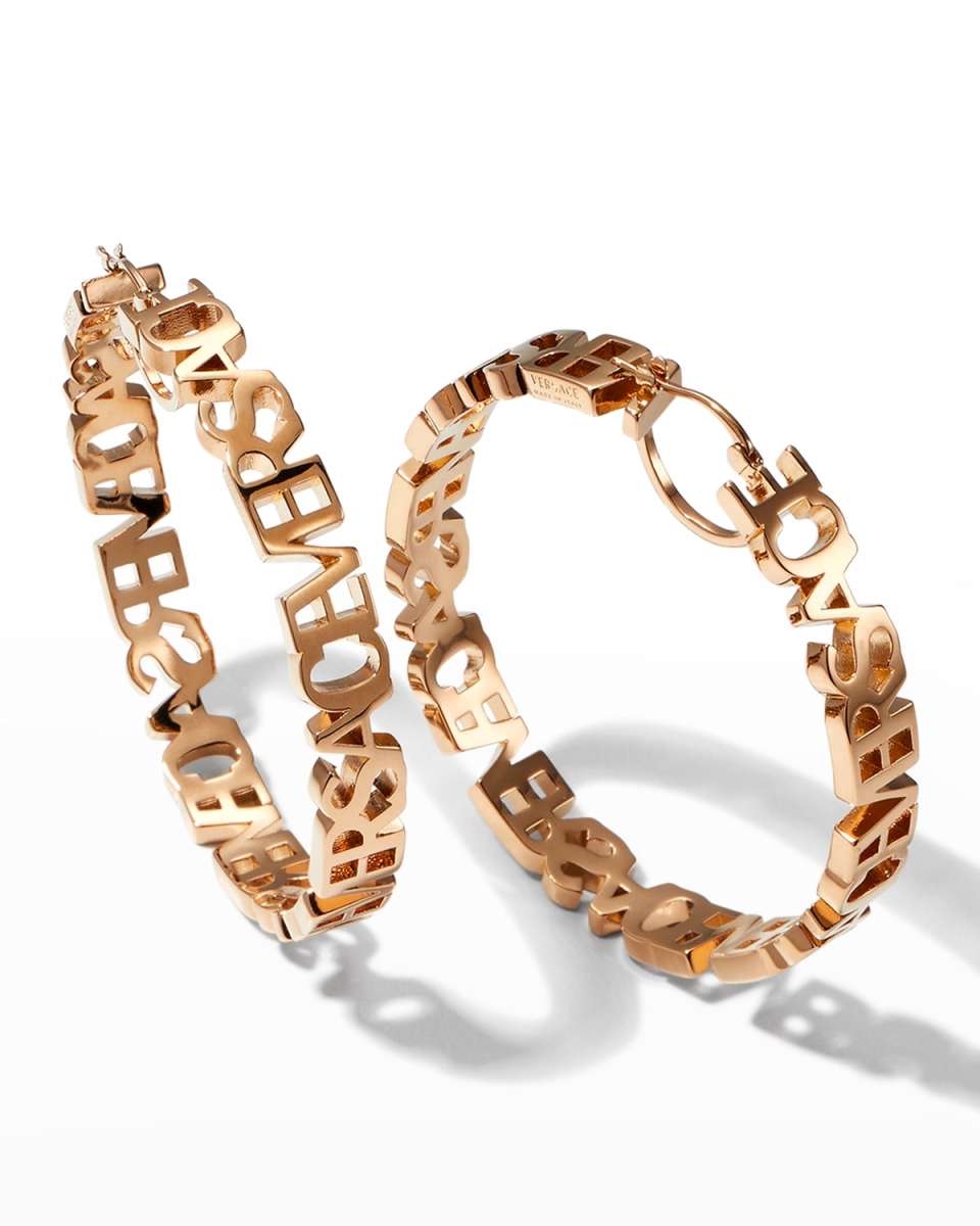 Logo Text Hoop Earrings